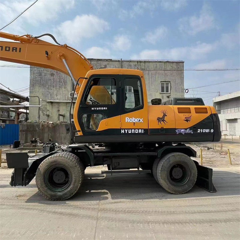 Ограничиваемый экскаватор колеса R210W 9 Hyundai распологает сверхмощный работать утяжеляет 22 тонны