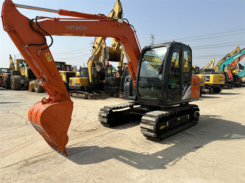 Использованный Hitachi ZX70 мини экскаватор с резиновой дорожкой 7 тонн горный экскаватор