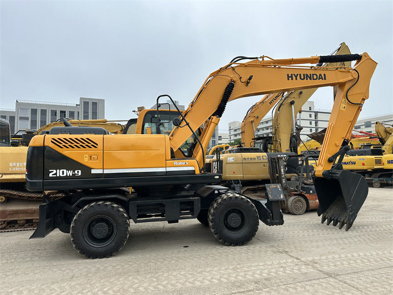 отремонтированный Подержанный Hyundai R210W-9 Колесный экскаватор Подержанный Hyundai 21 Ton 210 Колесный экскаватор