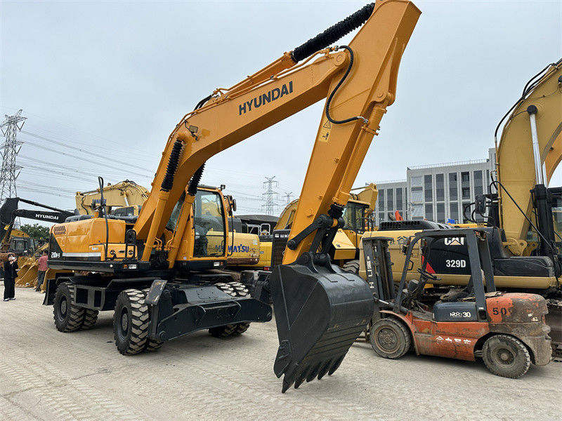 отремонтированный Подержанный Hyundai R210W-9 Колесный экскаватор Подержанный Hyundai 21 Ton 210 Колесный экскаватор