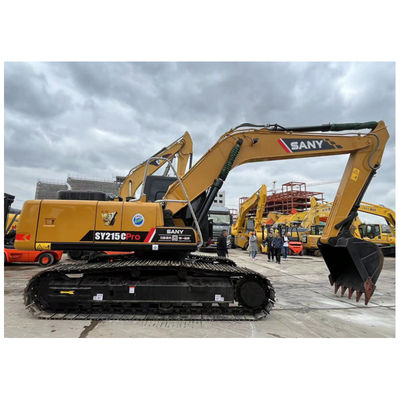 21 тонны использованный гидравлический экскаватор SANY 215C Отличная производительность Коричневый цвет