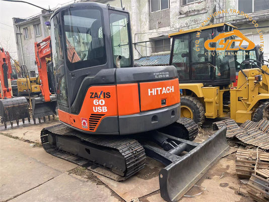 Использованный Hitachi ZX60USB мини-экскаватор Использованный 6-тонный Hitachi ZX60 Crawler экскаватор