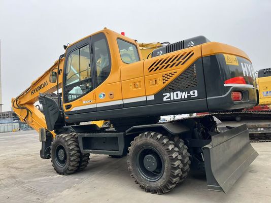 Двигающийся Тип Использованный Hyundai R210W-9 Колесный экскаватор 21 тонна Использованный Hyundai Колесный экскаватор